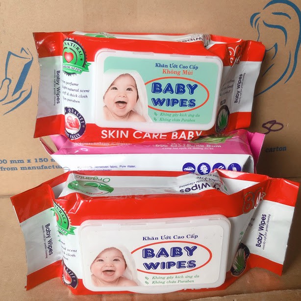 khăn giấy ướt baby wipes 80 gram có mùi và không mùi