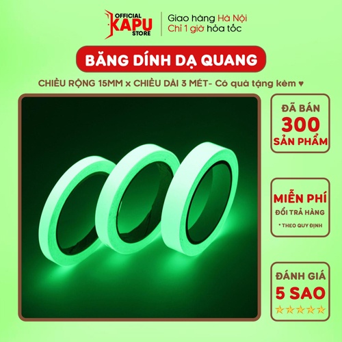 Băng keo dạ quang 3 mét, băng dính phát sáng trong đêm, decal dạ quang  - Phụ Kiện Cửa KAPU