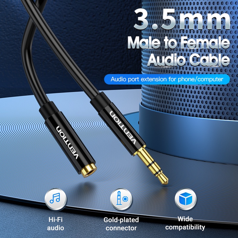 Dây cáp Vention nối dài tai nghe 3.5mm đa năng cao cấp dành cho điện thoại