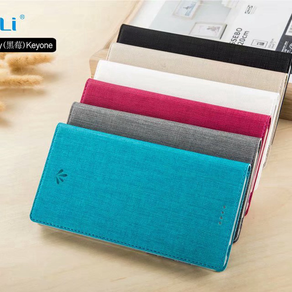 Bao da điện thoại PU nắp gập từ tính thời trang có ngăn đựng thẻ cho BlackBerry KeyOne