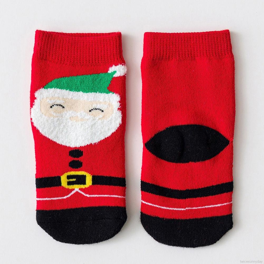 Set 5 đôi vớ cotton mềm giữ ấm họa tiết giáng sinh cho bé từ 1-8 tuổi