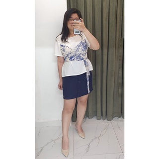 Bigsize công sở - Áo Cột Nơ Hoa - Bigsize 55-85Kg