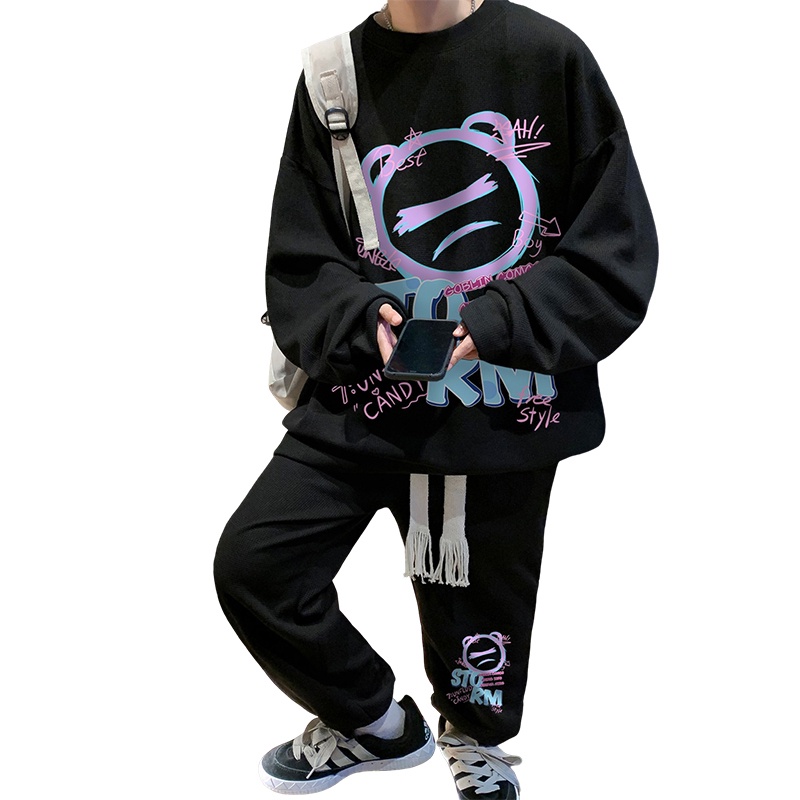 Ifnicefuture set Áo hoodie Dài Tay Và Quần Ống Rộng Thời Trang Xu Hướng Mới Cho Nam