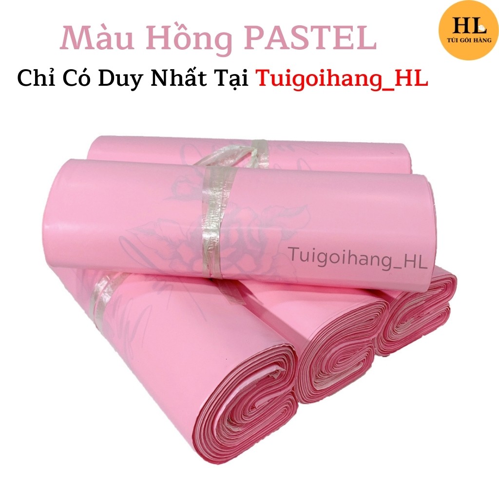 Hình ảnh Túi gói hàng hồng pastel chất liệu cao cấp in thank you hoa văn size 35x45 TUIGOIHANGHL #4