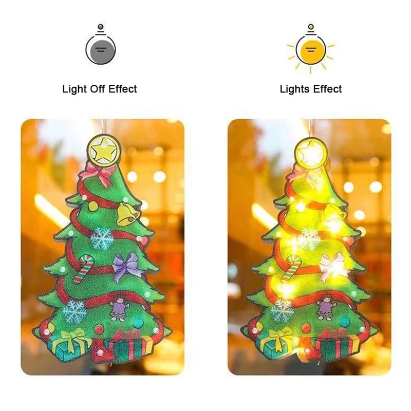 Đèn Led Treo Trang Trí Cây Thông Giáng Sinh Hình Tuần Lộc / Ông Già Noel Có Giác Hút