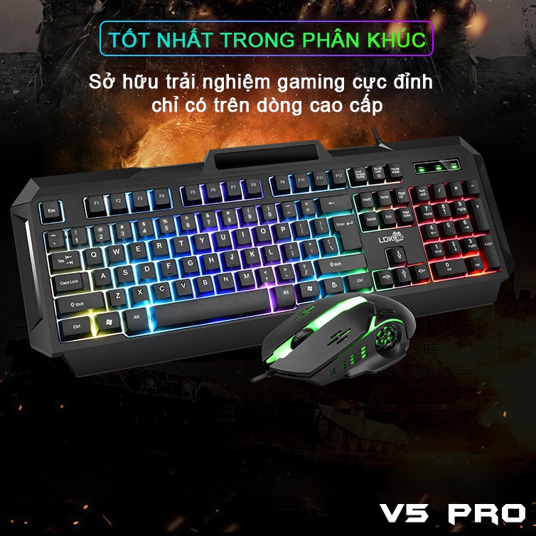 Bàn Phím Máy Tính Gaming RGB SIDOTECH LDK V4 Pro Có Dây / Đèn LED RGB Chống Nước Chơi Game Máy Tính Esport - Chính Hãng