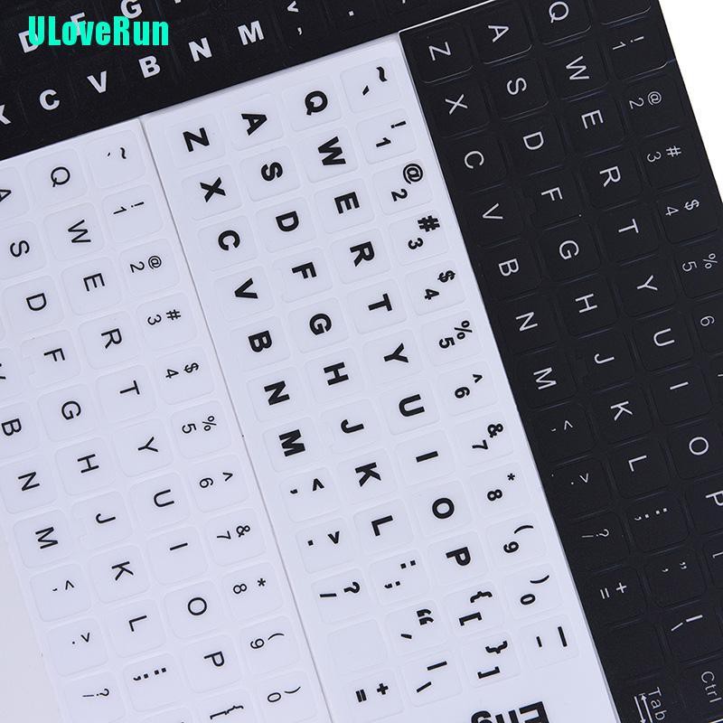 Miếng dán bàn phím máy tính chữ cái Tiếng Anh màu trắng/ đen thông dụng