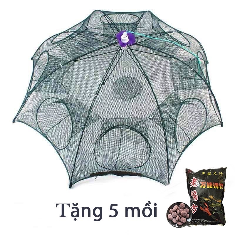 Combo 5 lồng ô và mồi - trủ - bát quái 8 cửa - mồi bẫy cá lươn trạch tôm tép