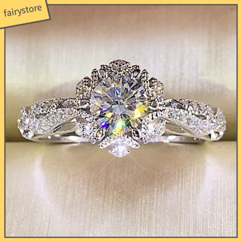 Nhẫn Hợp Kim Đính Đá Hình Hoa Xinh Xắn