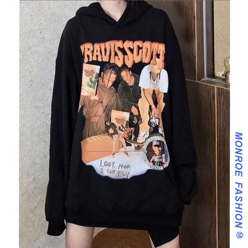 Áo Hoodie Tay Dài Dáng Rộng In Họa Tiết Phong Cách Hàn Quốc Thời Trang Cho Nữ | BigBuy360 - bigbuy360.vn