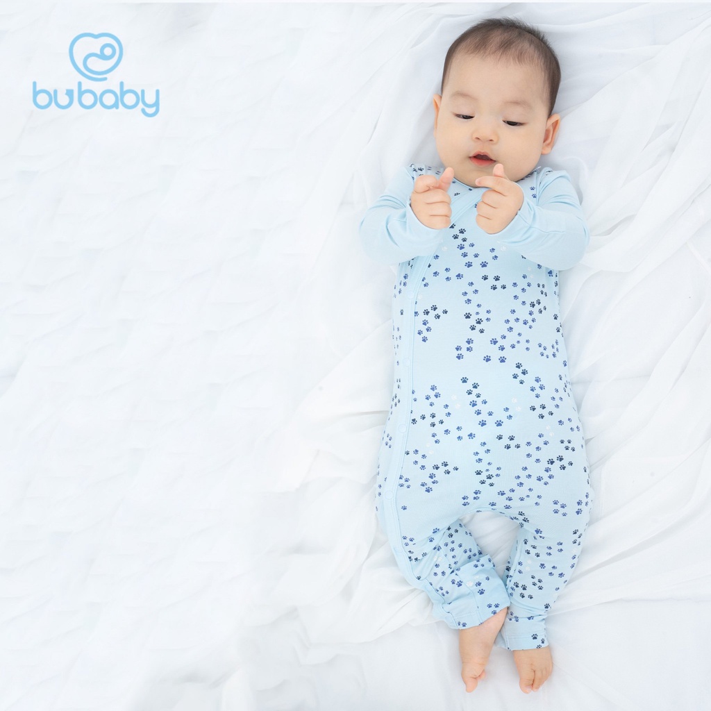 Bộ body dài tay cài chéo liền quần Bambus Puppie BU Baby