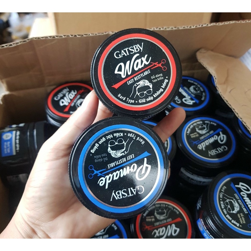 Wax vuốt giữ nếp tạo kiểu tóc nam cứng Gatsby nhật Easy Restylable Hard Type 65g gốc nước không bóng, bết thơm hoa quả
