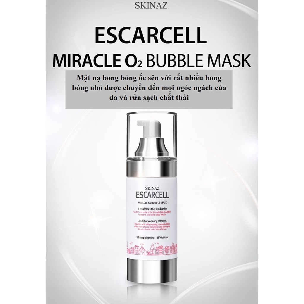 Mặt nạ bong bóng 8 in 1 Escarcell Miracle Bubble O2 Mask