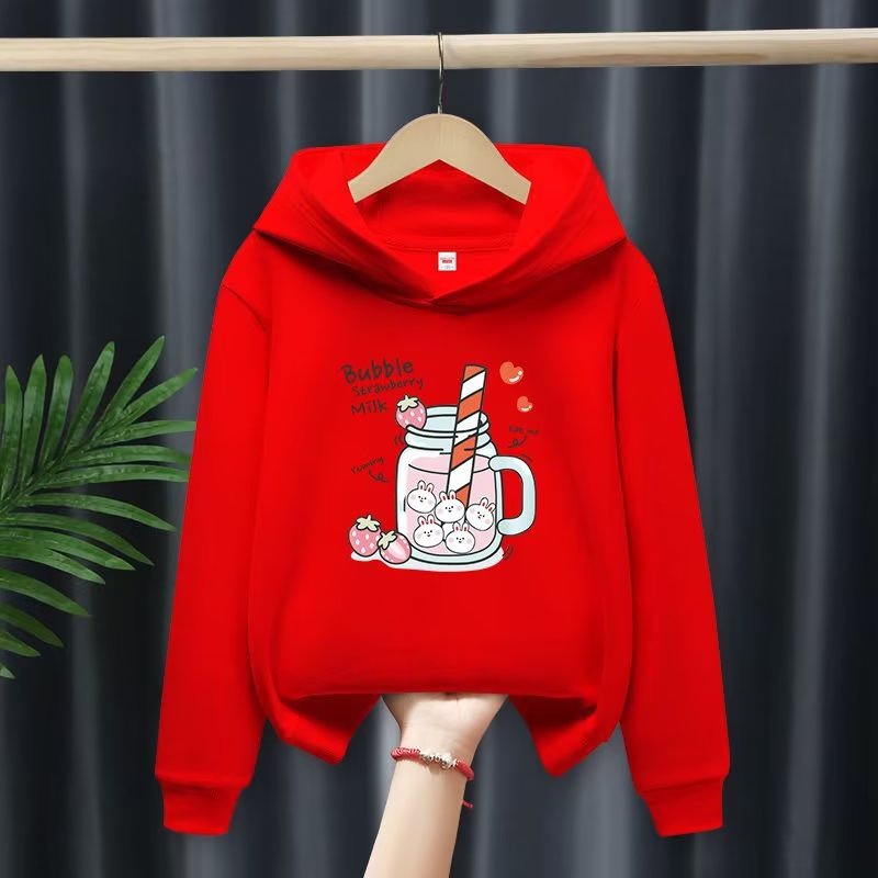 Áo hoodie tay dài dáng rộng in hình thỏ hoạt hình thoải mái thời trang - ảnh sản phẩm 2