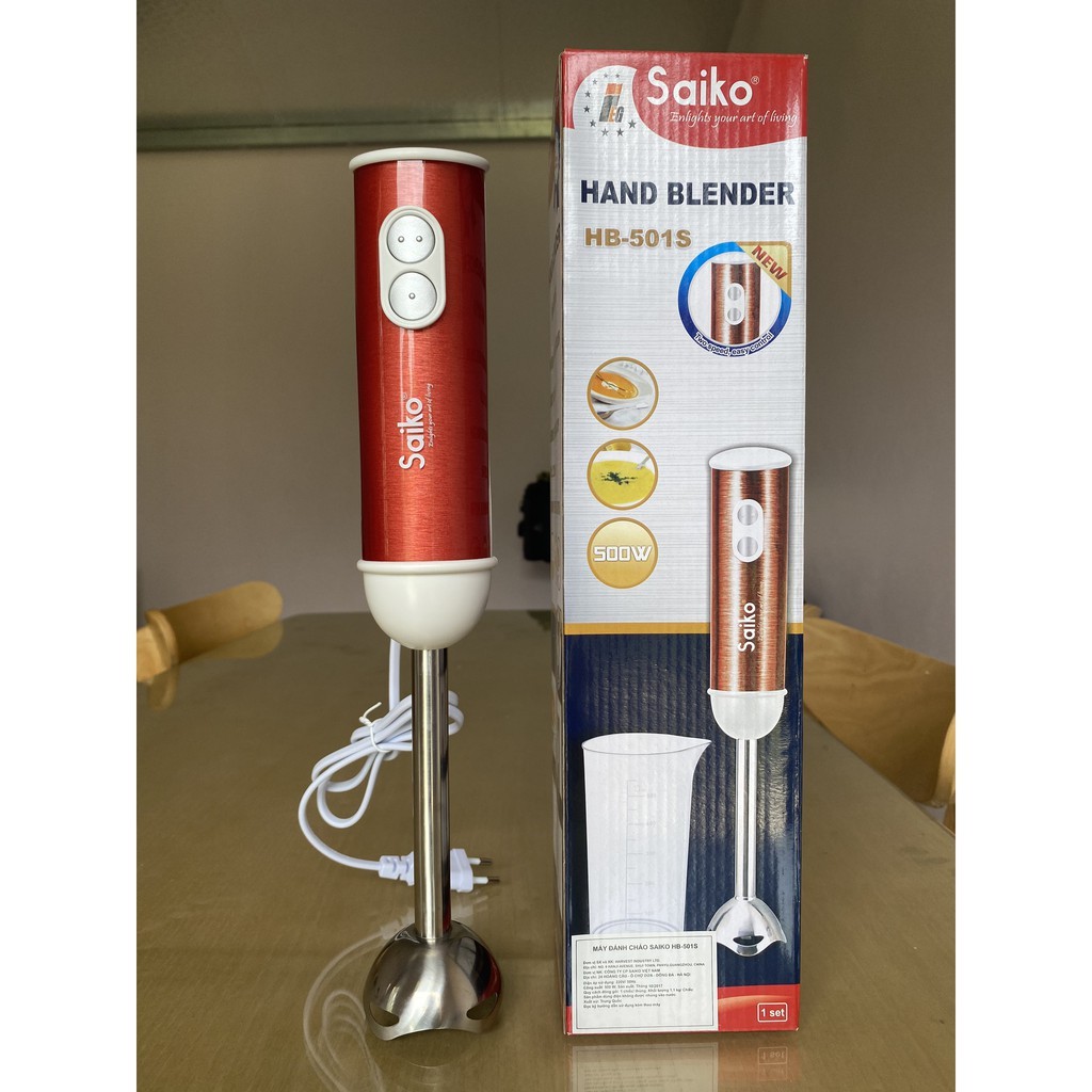 [BH 12 THÁNG] Máy xay sinh tố cầm tay SAIKO HB-501S - SAIKO HAND BLENDER, hàng chính hãng