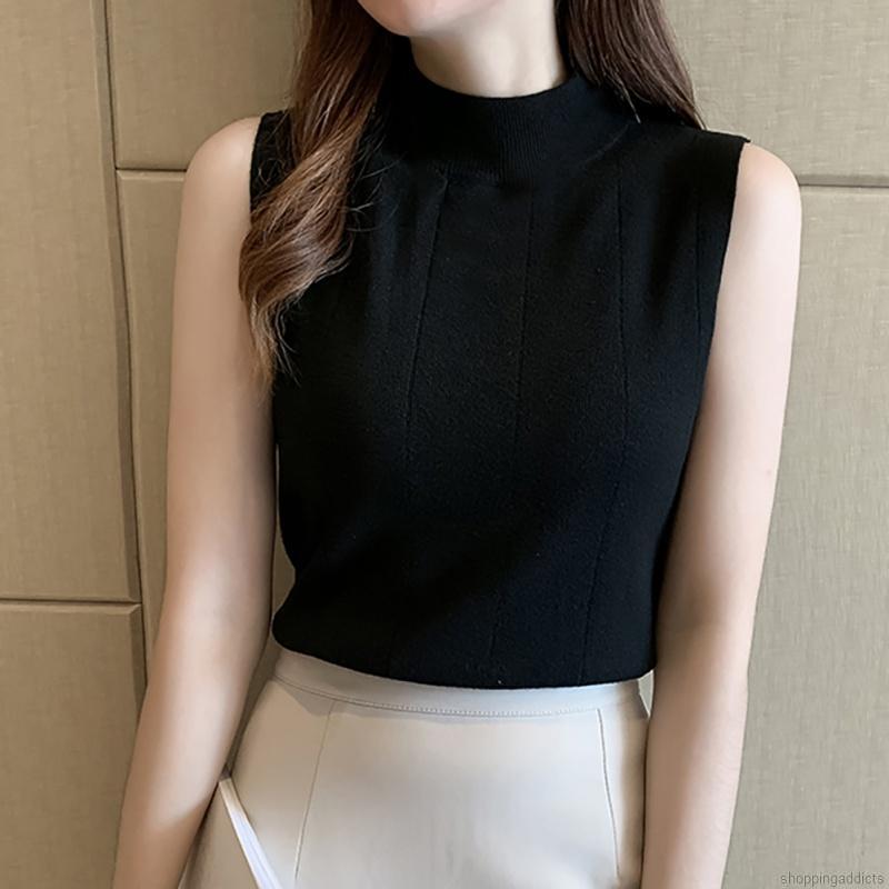 Áo Dệt Kim Cổ Lọ Màu Trơn Thời Trang Hàn Quốc Cho Nữ | BigBuy360 - bigbuy360.vn