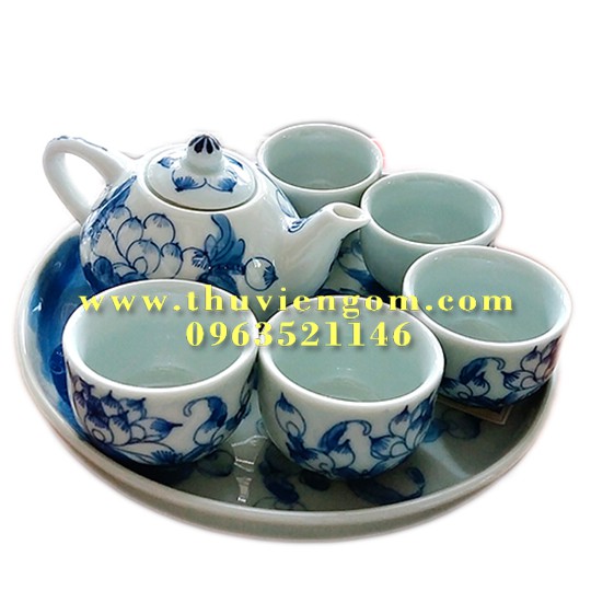 Bộ ấm trà Bát Tràng mini