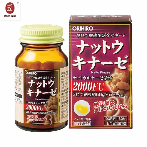 Viên Uống Phòng Ngừa Tai Biên Đột Quỵ Orihiro Nattokinase 2000FU Hộp 60 viên