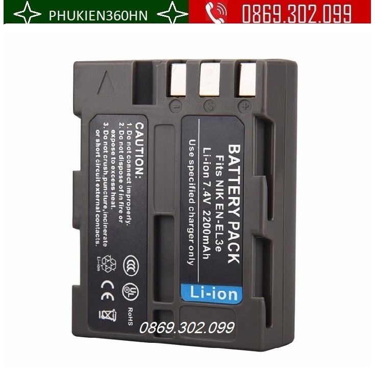 Pin Cho Máy Ảnh Nikon Li-ion 7.4V 2200mAh EN-EL3E