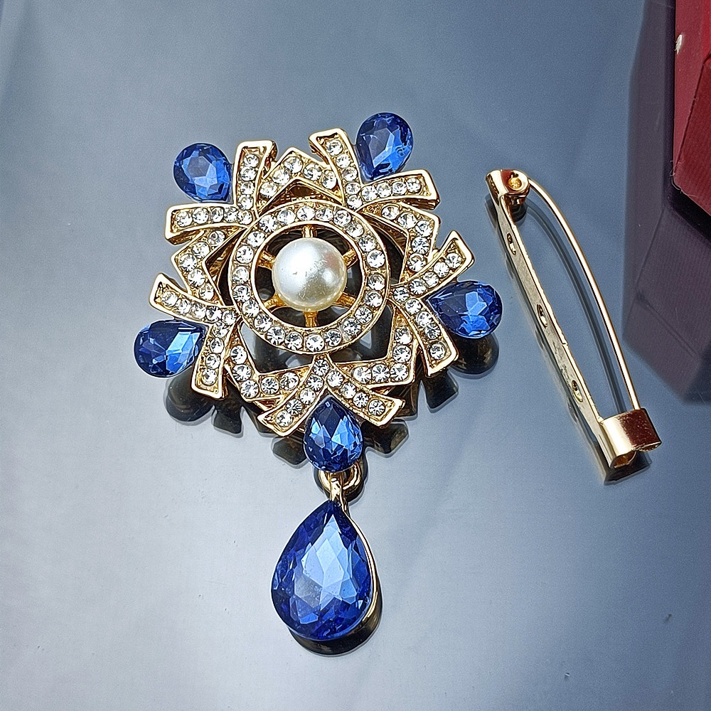 Phụ Kiện Cài Khăn Choàng Đính Đá Ngọc Trai Giả Thời Trang Hàn Quốc