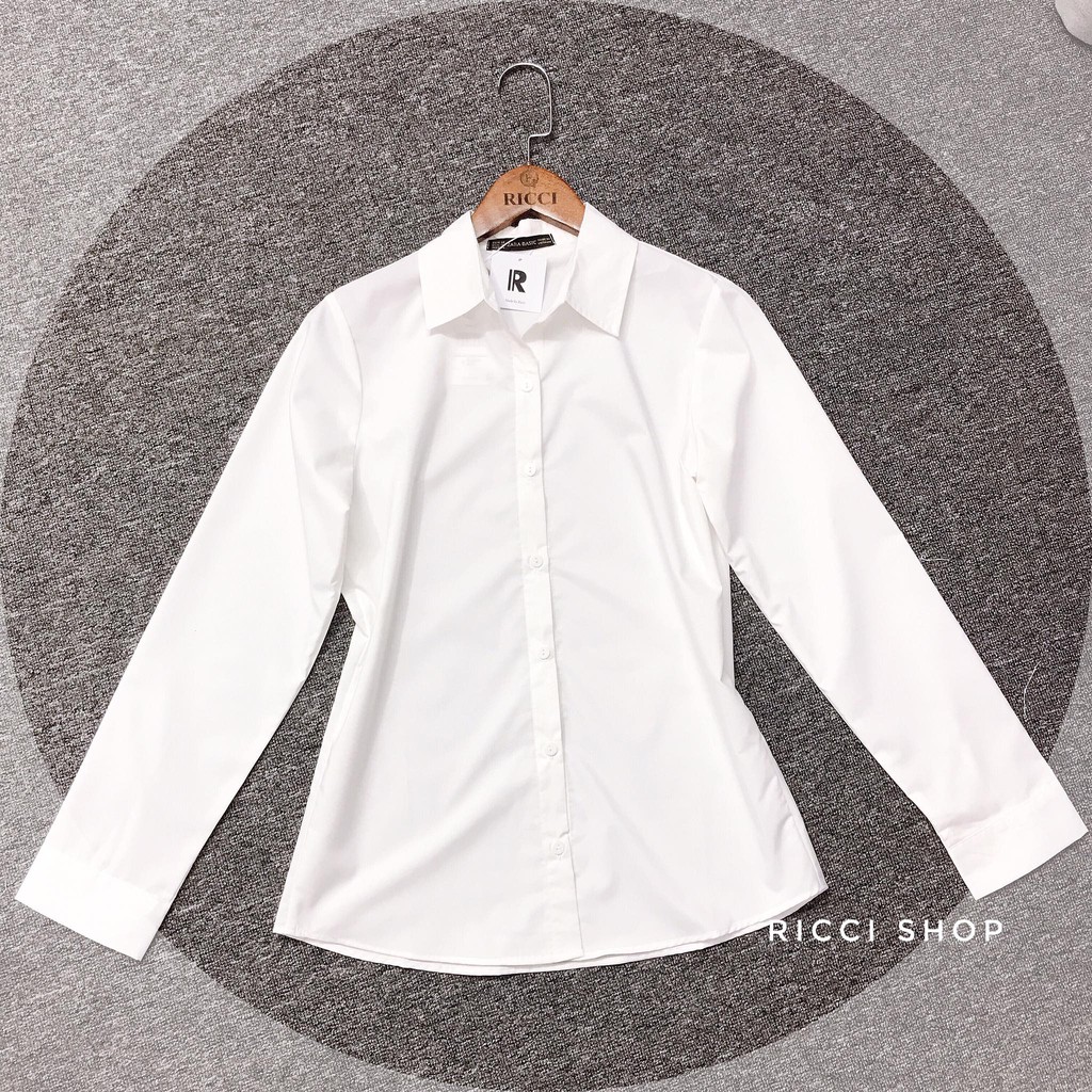 áo sơ mi trắng trơn dài tay