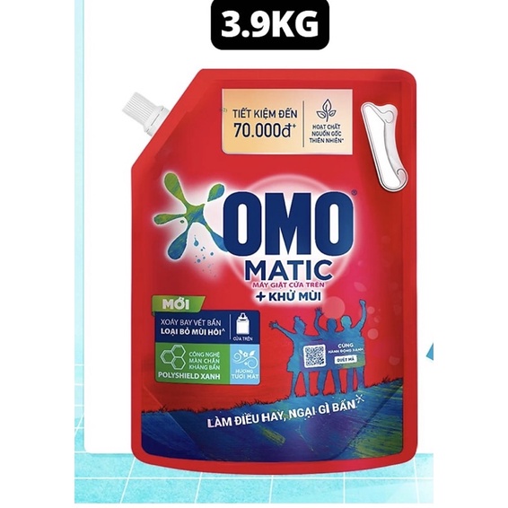 [MẪU MỚI] Nước Giặt Omo Matic Cửa Trên-Cửa Trước 3.6kg/3,9KG