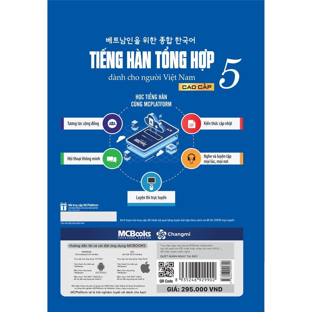 Sách - Trọn Bộ Giáo Trình Tiếng Hàn Tổng Hợp Cao Cấp Tập 5 Phiên Bản Màu (SGK + SBT) Tặng Sổ Tay