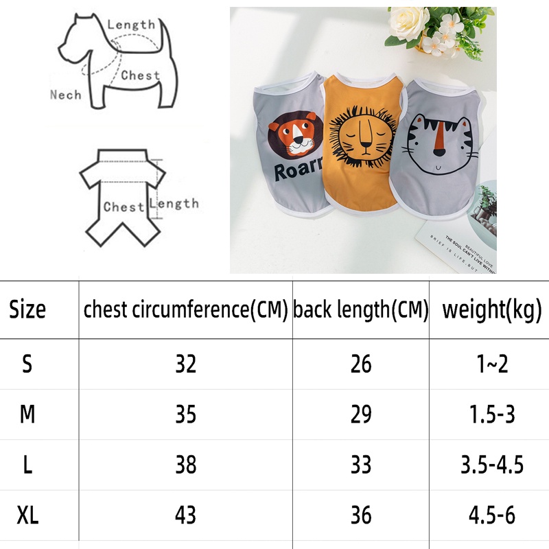 (MớI) Áo Vest MùA Hè, HọA TiếT HoạT HìNh Cho Thú Cưng