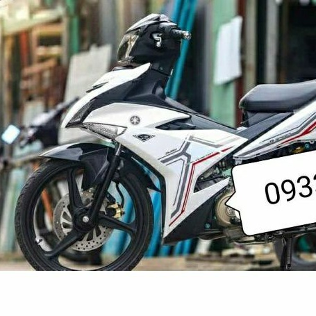Tem Rời Yamaha Exciter 150 Y15ZR Chỉ Xám Đỏ Dán Xe Trắng