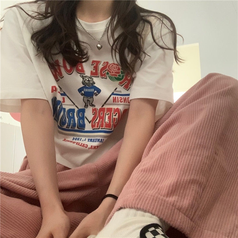 Áo thun COZOK tay ngắn dáng rộng thời trang Hàn Quốc dễ phối đồ