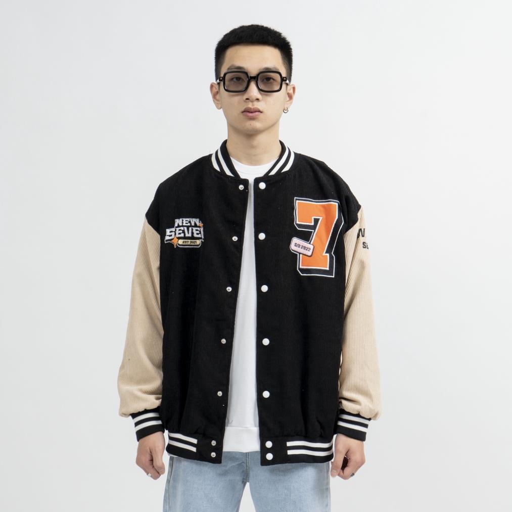 Áo Khoác Varsity Jacket N7 NEWSEVEN bomber bóng chày basic nam nữ form rộng Local Brand 2022