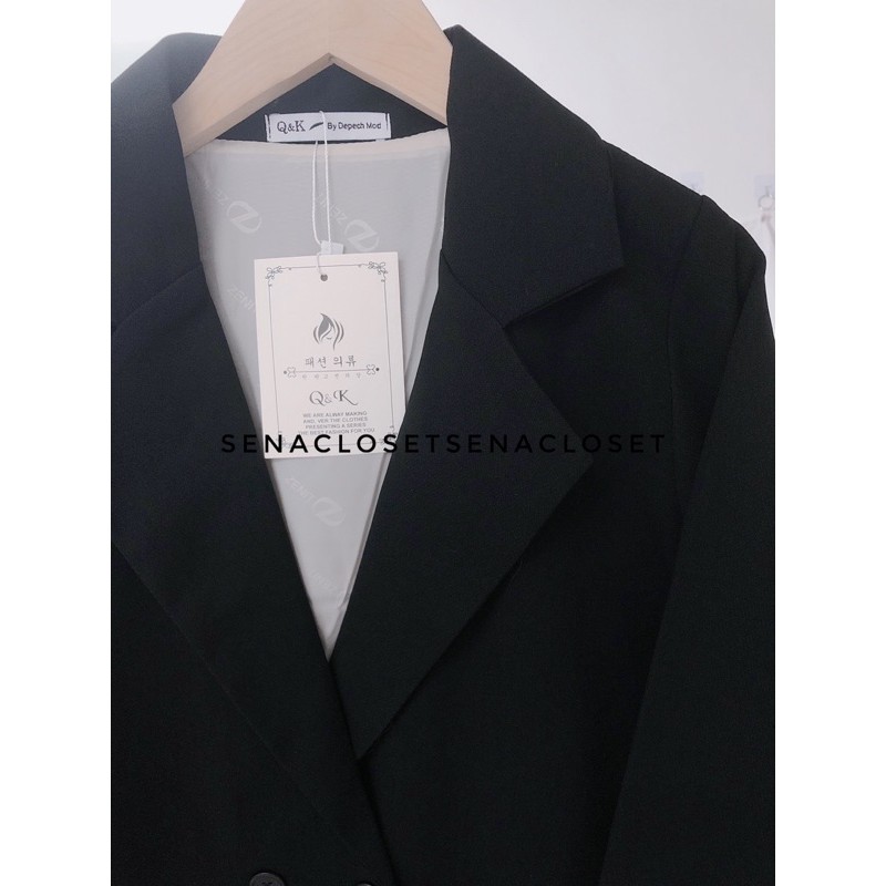 ÁO KHOÁC BLAZER 2 LỚP QUẢNG CHÂU MÀU ĐEN KIỂU DÁNG ULZZANG HÀN QUỐC (Ảnh thật/ video) | BigBuy360 - bigbuy360.vn