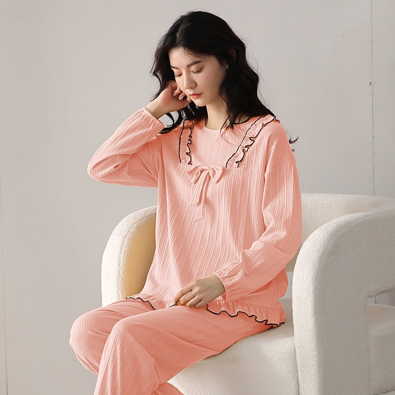 [ẢNH THẬT] Đồ bộ Thu Đông nữ mới nhất, vải cotton 100% mềm mại thoáng khí, màu hồng tôn da, họa tiết và thiết kế độc | WebRaoVat - webraovat.net.vn