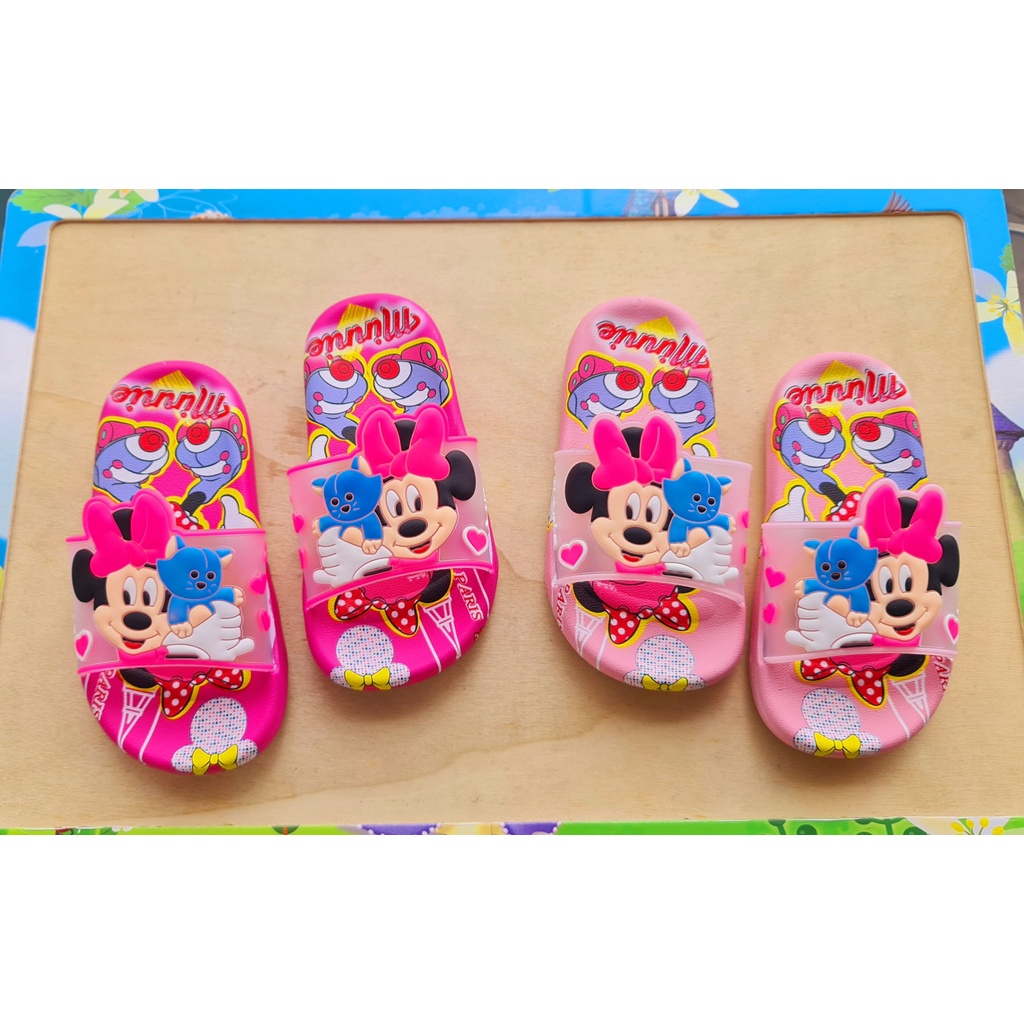 Dép cao su mềm quai ngang hình chuột micky cho bé gái