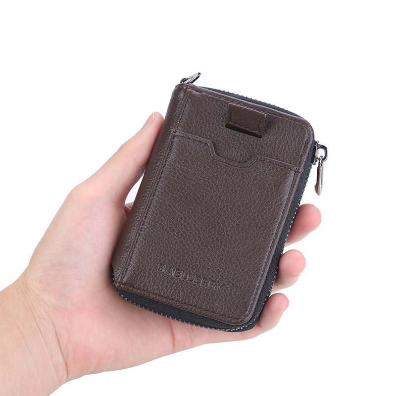 Ví Da PU Dáng Ngắn Có Khóa Kéo Phong Cách Vintage Cho Nam