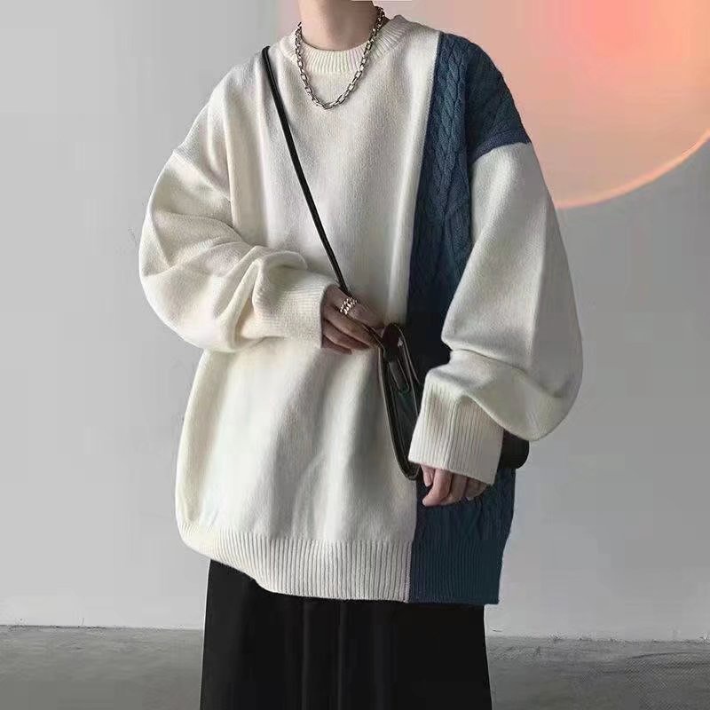 Áo Sweater Cổ Tròn Dáng Rộng Phong lạnh sweater lông Cách Retro len from rộng áo len nam nữ Hàn Quốc unisex Cho Nam Giới