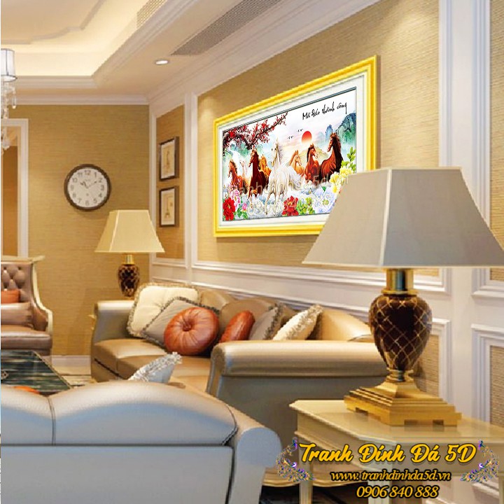 Tranh đính đá ngựa Mã đáo thành công cành đào KÍCH THƯỚC LỚN GIÁ RẺ | BigBuy360 - bigbuy360.vn