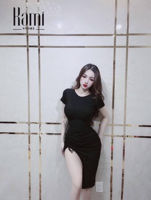 Đầm body lụa dây rút Freesize dưới 52kg - Carotshop | BigBuy360 - bigbuy360.vn