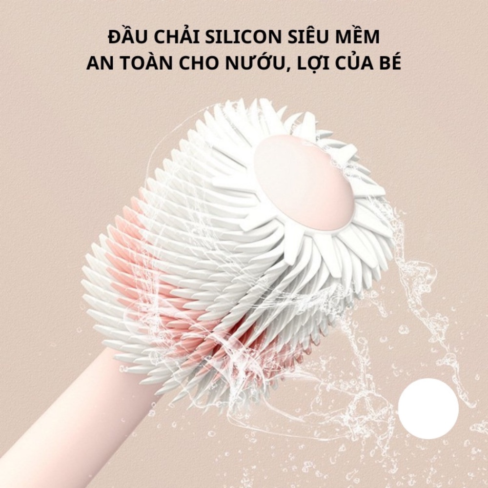 Bàn chải đánh răng cho bé xoay 360 độ NANO BRUSH, COTTON  siêu mềm dễ dàng sử dụng