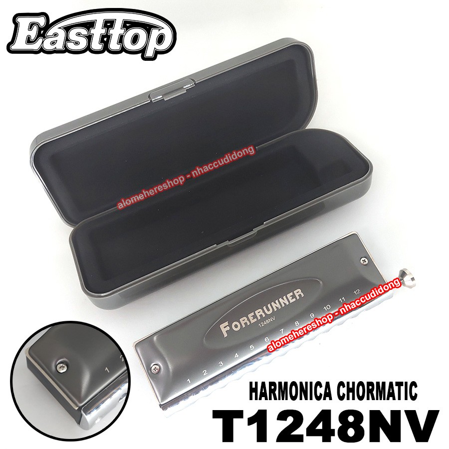 Kèn harmonica chromatic Easttop T 1248NV Forerunner Không Có WindSaver không tạo tiếng lạch bạnh khi thổi có clip