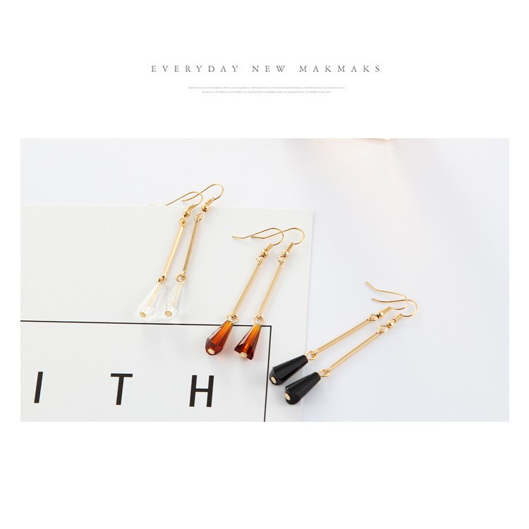 [AH94] Bông tai dài hình học viên đá nhân tạo lấp lánh cực đẹp