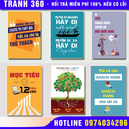 Tranh tạo động lực canvas nhiều mẫu đẹp trang trí văn phòng có khung composite siêu bền tặng kèm phụ kiện treo tranh
