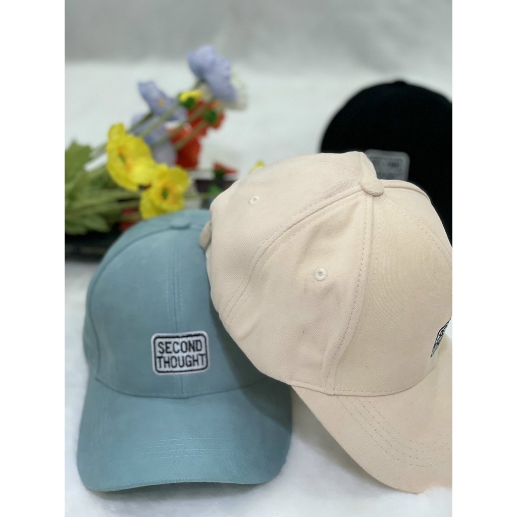 Mũ lưỡi trai nam nữ thêu chữ second though form unisex MS001 phong cách Ulzzang Thời trang PONIVA siêu hot