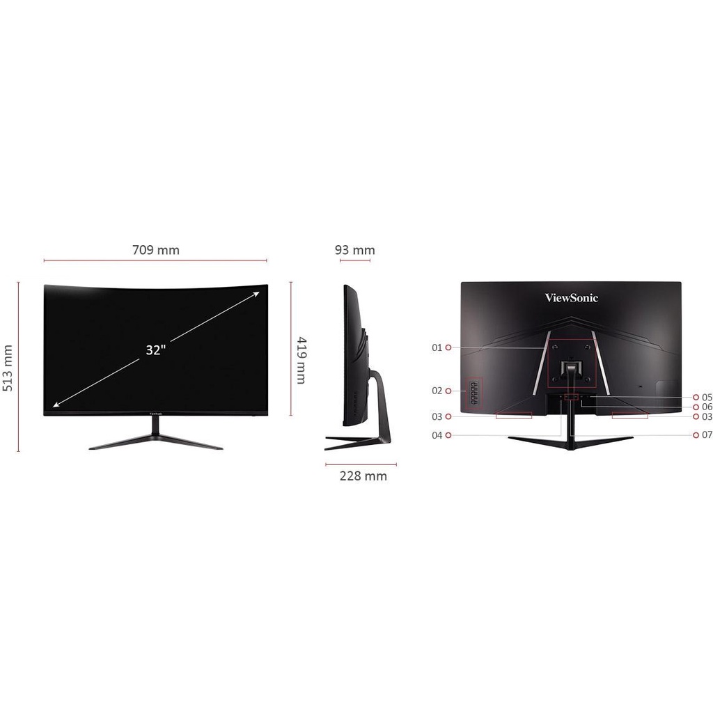 Màn hình máy tính cong 32 inch Full HD, 165Hz, 1ms