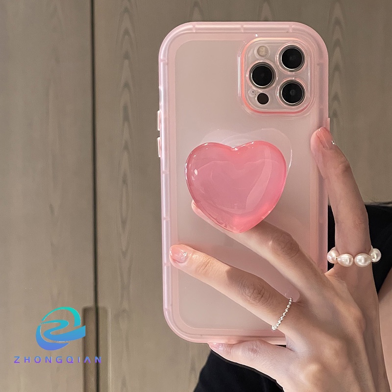 Ốp Điện Thoại Mềm Màu Kẹo Hình Trái Tim Dễ Thương Chống Sốc Cho iPhone X XR XS 11 12 13 Pro Max 7/8 SE2020 7 Plus/8 Plus