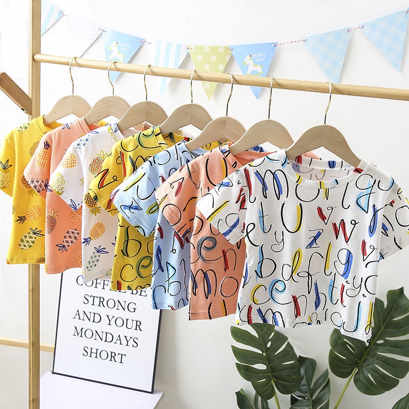 2022❦ Áo Thun NgắN Tay In HọA TiếT Chữ MùA Hè MớI Cho Bé