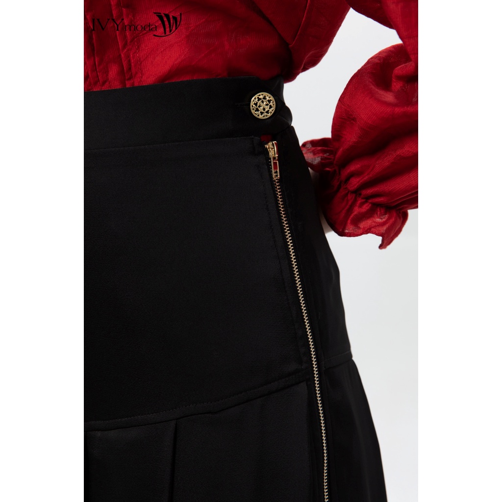 Chân váy trơn xếp ly IVY moda MS 31B9137