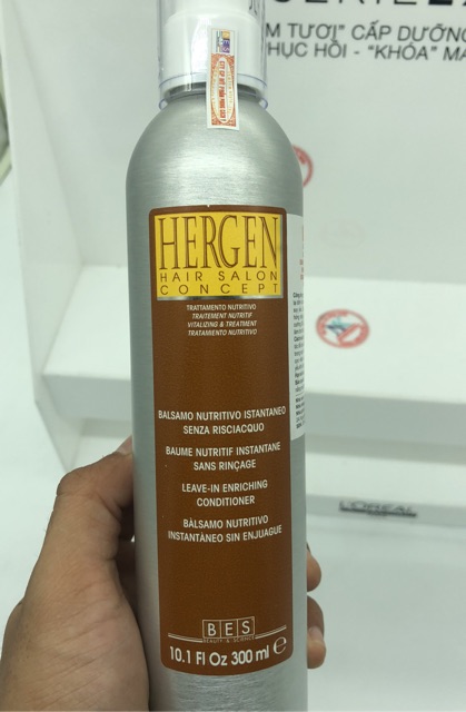 KEM DƯỠNG XẢ KHÔ BES HERGEN LEAVE IN ENRICHING 300ML