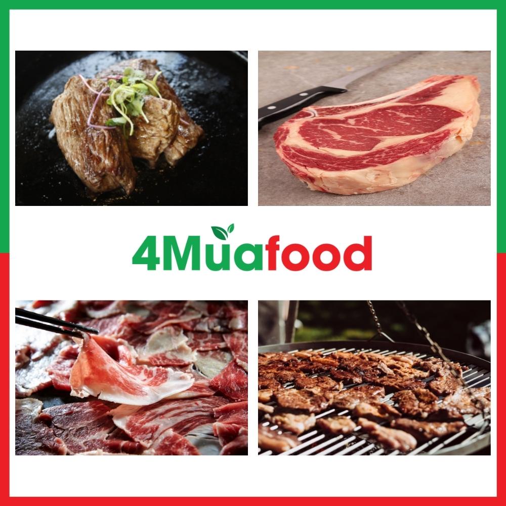 500gr Ba Chỉ Bò Mỹ cuộn loại 1 dùng thả lẩu - đóng khay hút chân không - 4Muafood - Thực Phẩm 4 Mùa