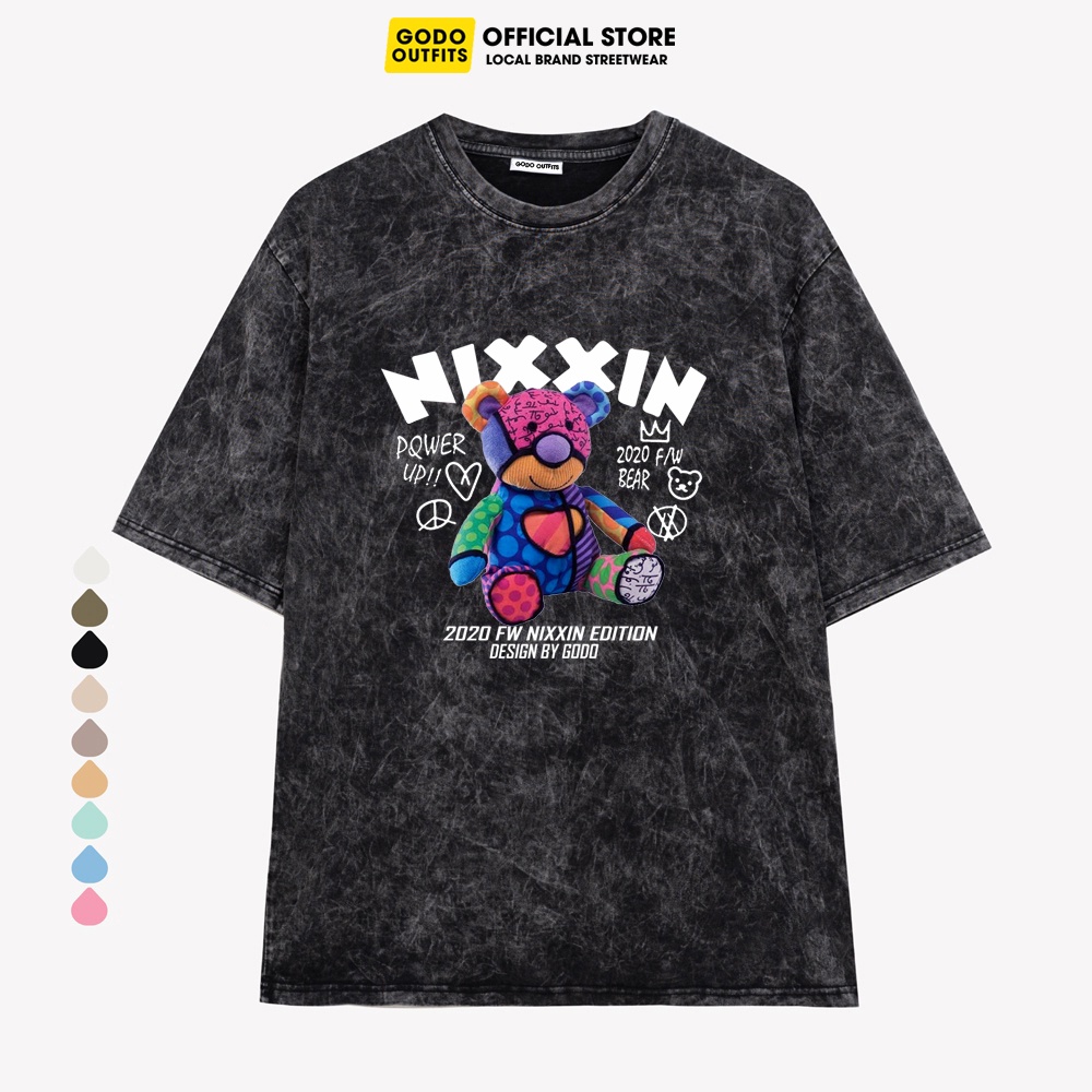 Áo thun wash loang GODO/ in Nixxin/AT153
